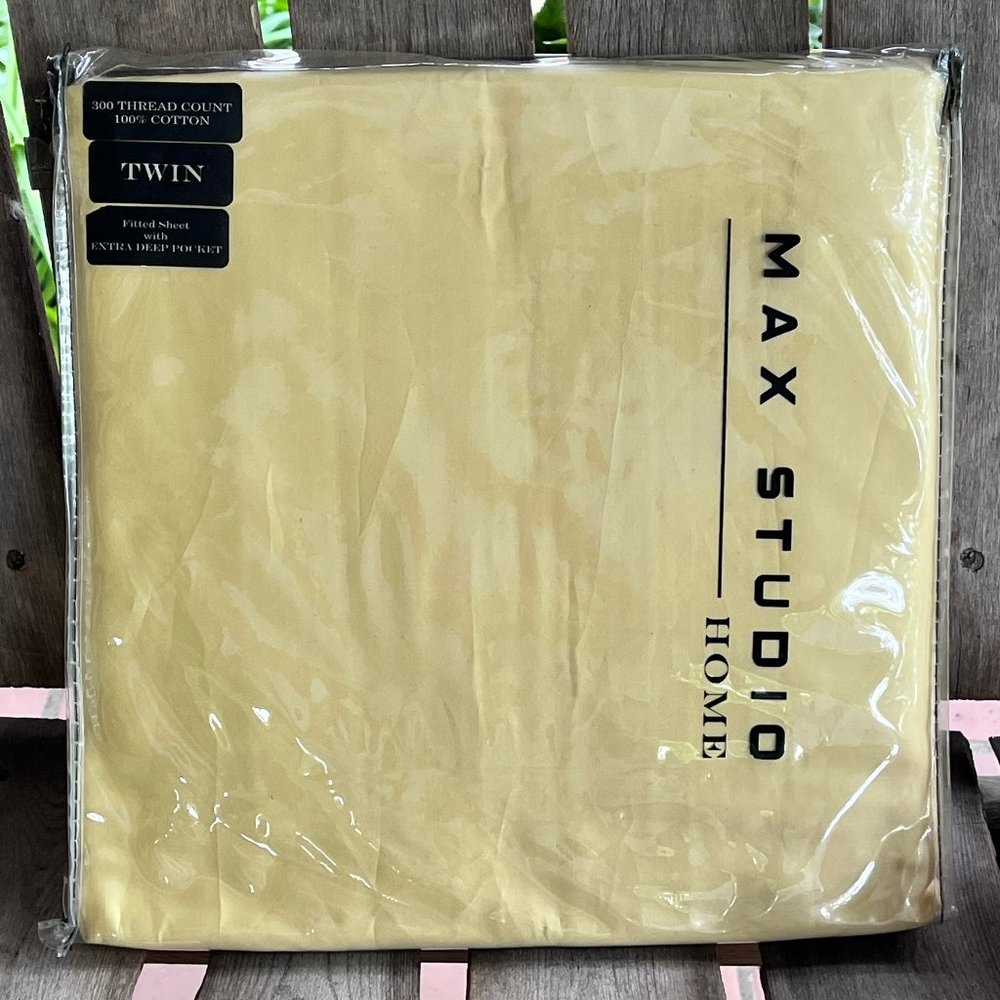 Max Studio 3-pc Cotton Twin Sheet Set - 300 TC  ALL Cotton
